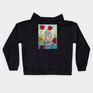 Celine, Angel image part of an Angel oracle card deck - Renate van Nijen Kids Hoodie